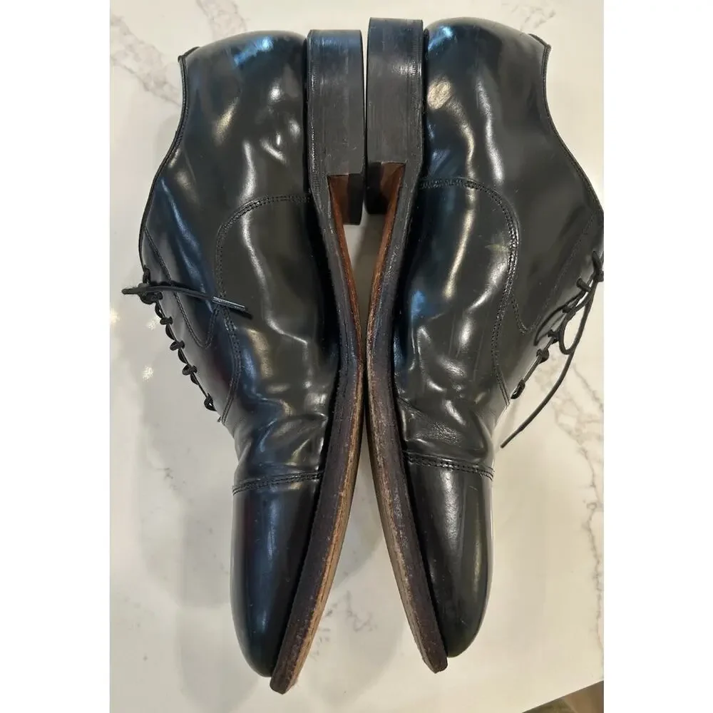 Johnston‎ & Murphy Melton Men's Cap Toe Black Leather Dress Shoes Oxfords Sz 11D